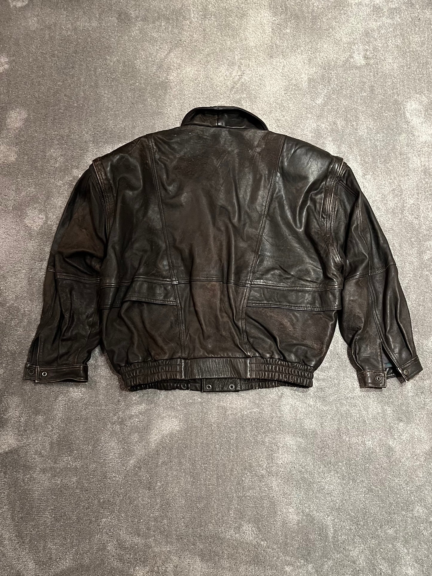 vintage leather jacket dark brown (L)