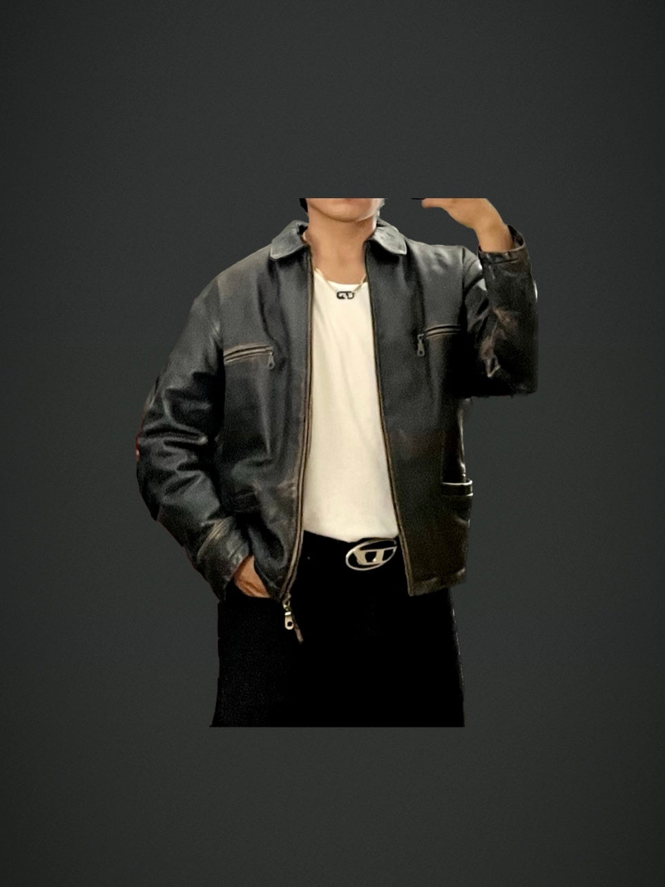 leather jacket vintage (M)
