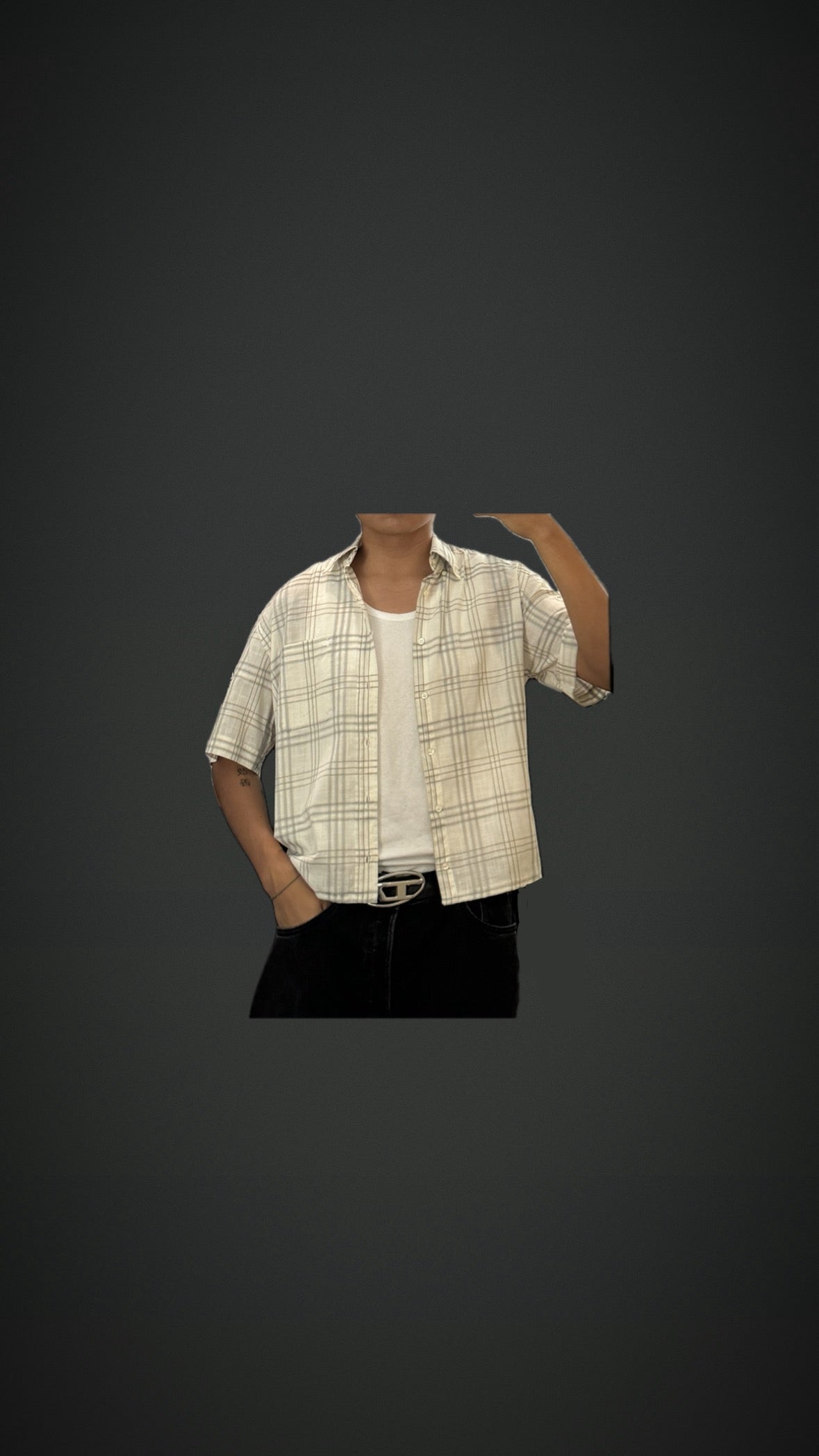 Cropped shirt Boxy fit (L)