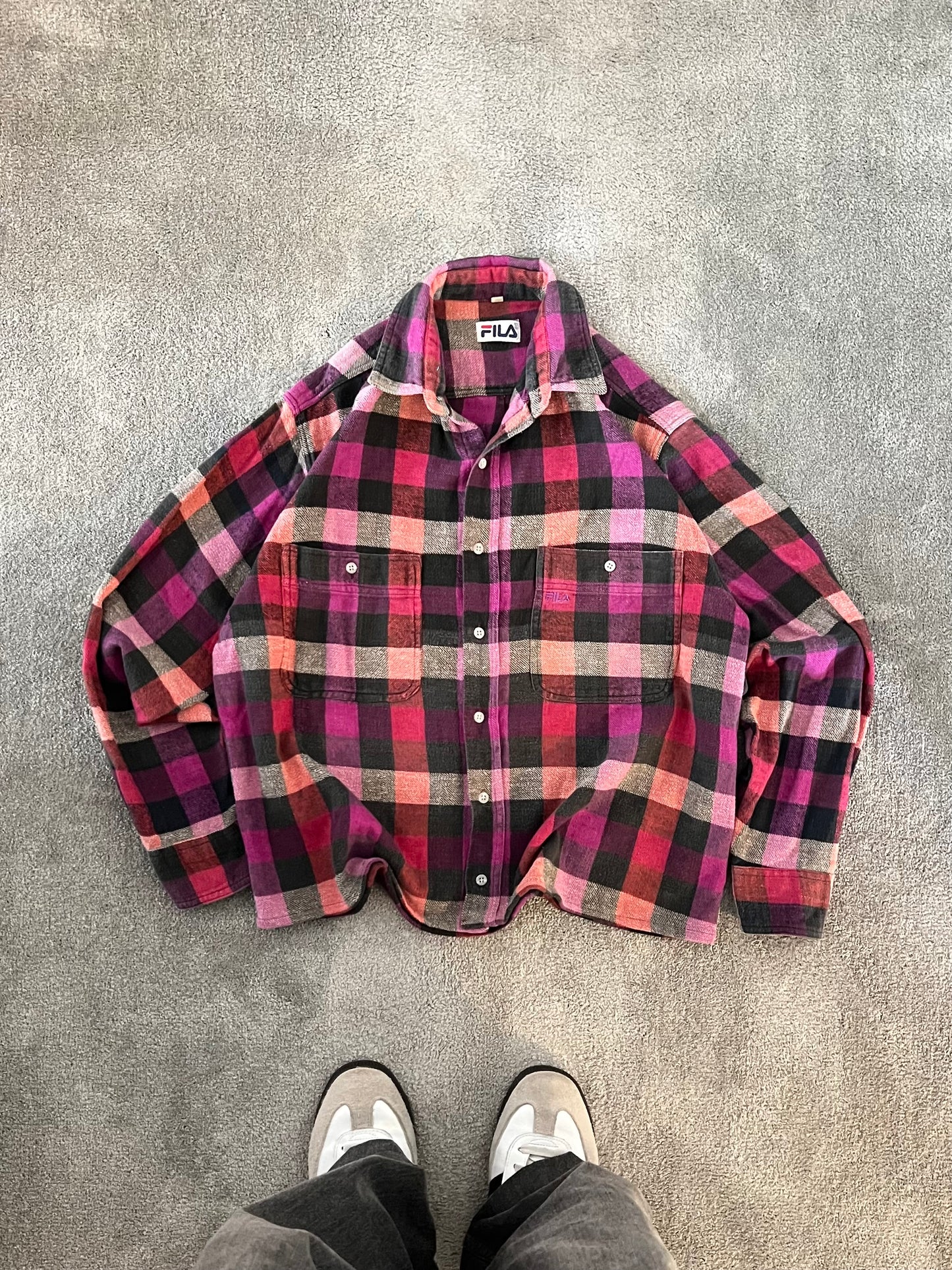Cropped flanel shirt FILA Boxy fit (L)