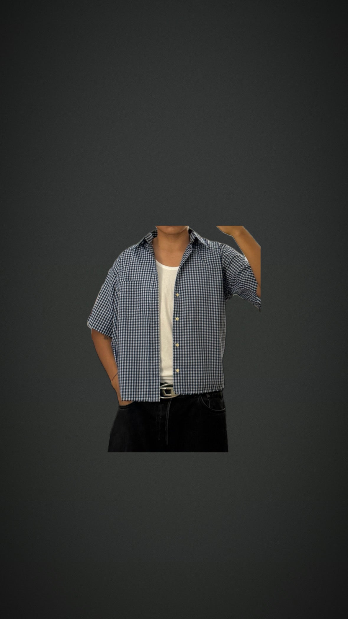 Cropped shirt Boxy fit (L)