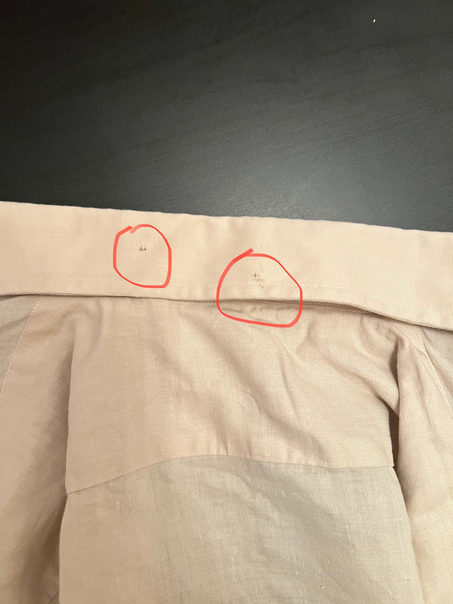 Cropped shirt beige in lino