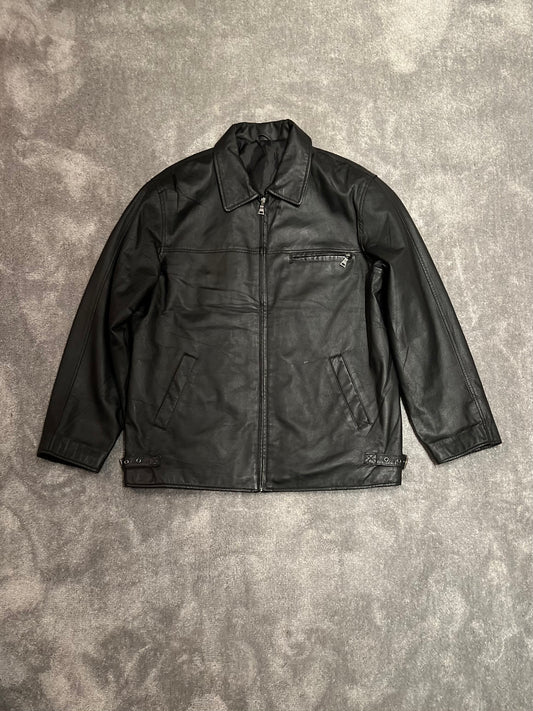 leather jacket vintage long fit (XL)