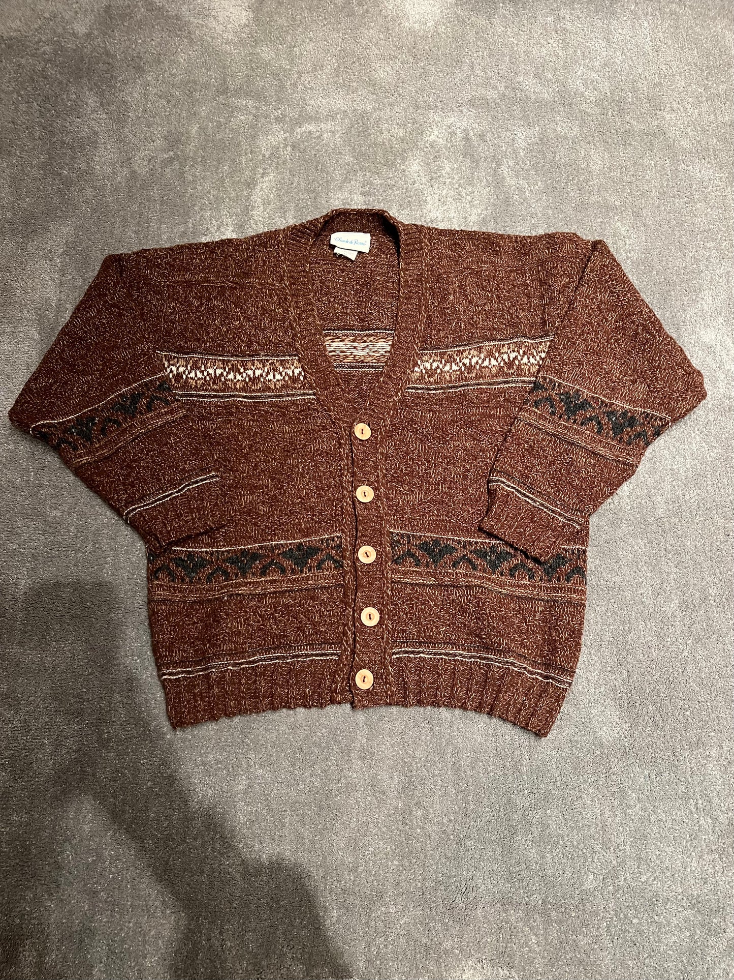 Cardigan vintage brown oversize (M)