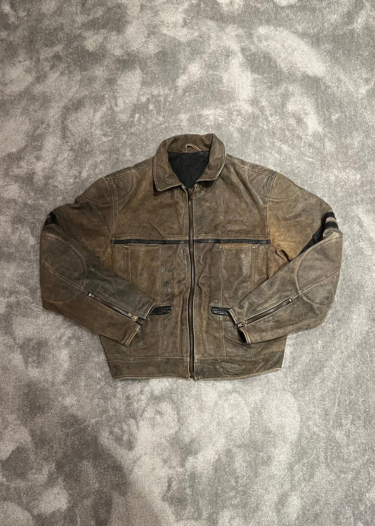 leather jacket vintage oversize (L)