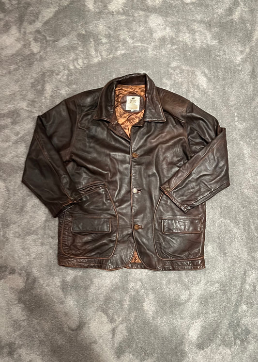 Leather jacket premium oversize long fit (XL)