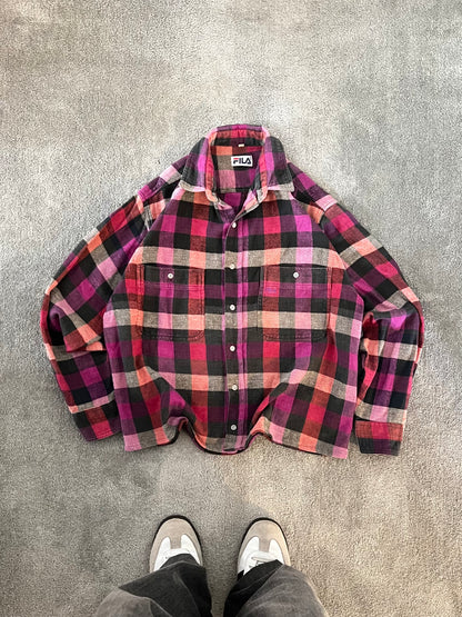 Cropped flanel shirt FILA Boxy fit (L)