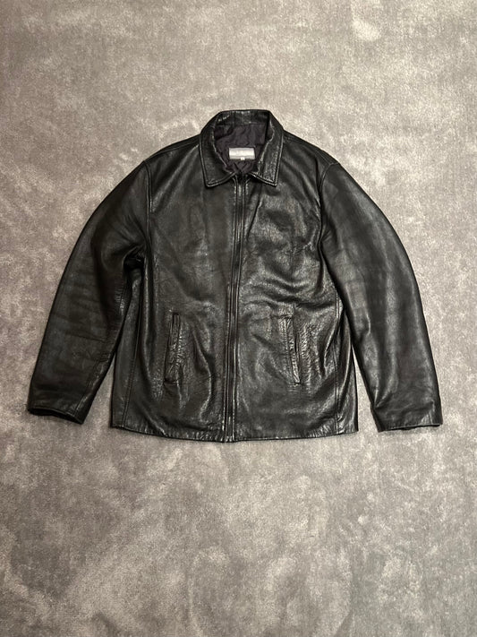 leather vintaje jacket oversize long fit (M)