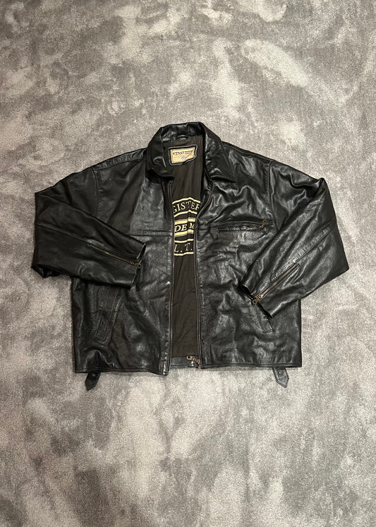 leather jacket vintage oversize (XL)